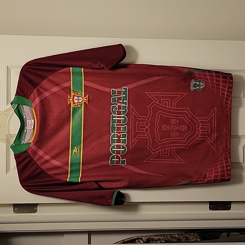 Portugal Short Sleeve Soccer Tee - Maroon/Green